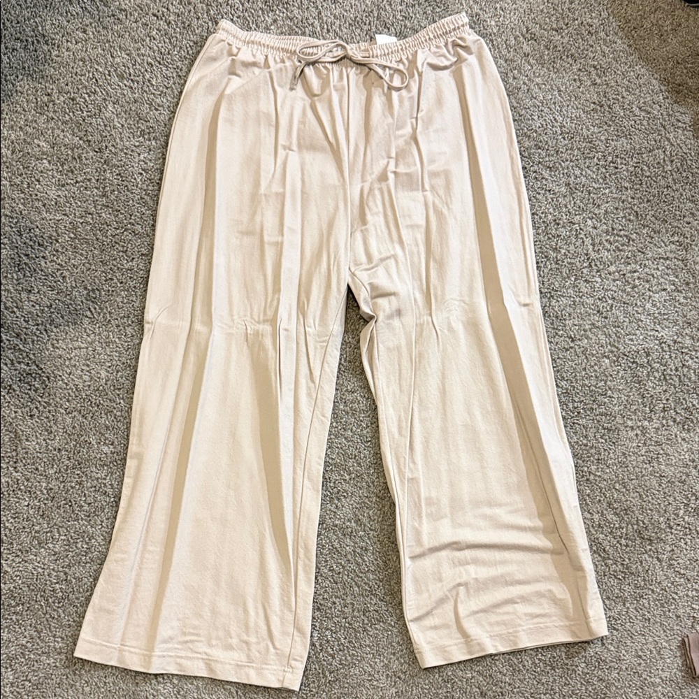 H&M Cream Wide Leg Pants